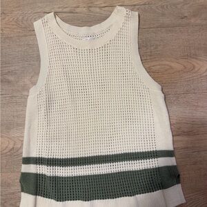 STYLUS Cream and Green Tank Top